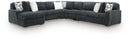 Midnight-Madness Sectional with Chaise - Gunmetal
