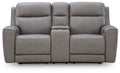 5Z-Comfort Power Reclining Loveseat with Console - MKH Liquidation & Surplus (Cleveland, OH)